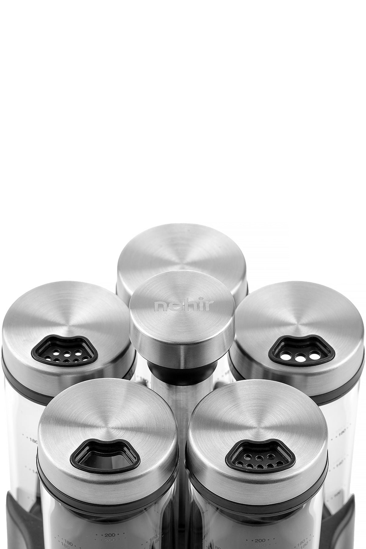 6 Parça Borosilikat Döner Standlı Baharatlık Seti