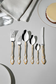 Adriana Altın Sade 12 Kişilik 72 Parça Kutulu Çatal Kaşık Bıçak Takımı