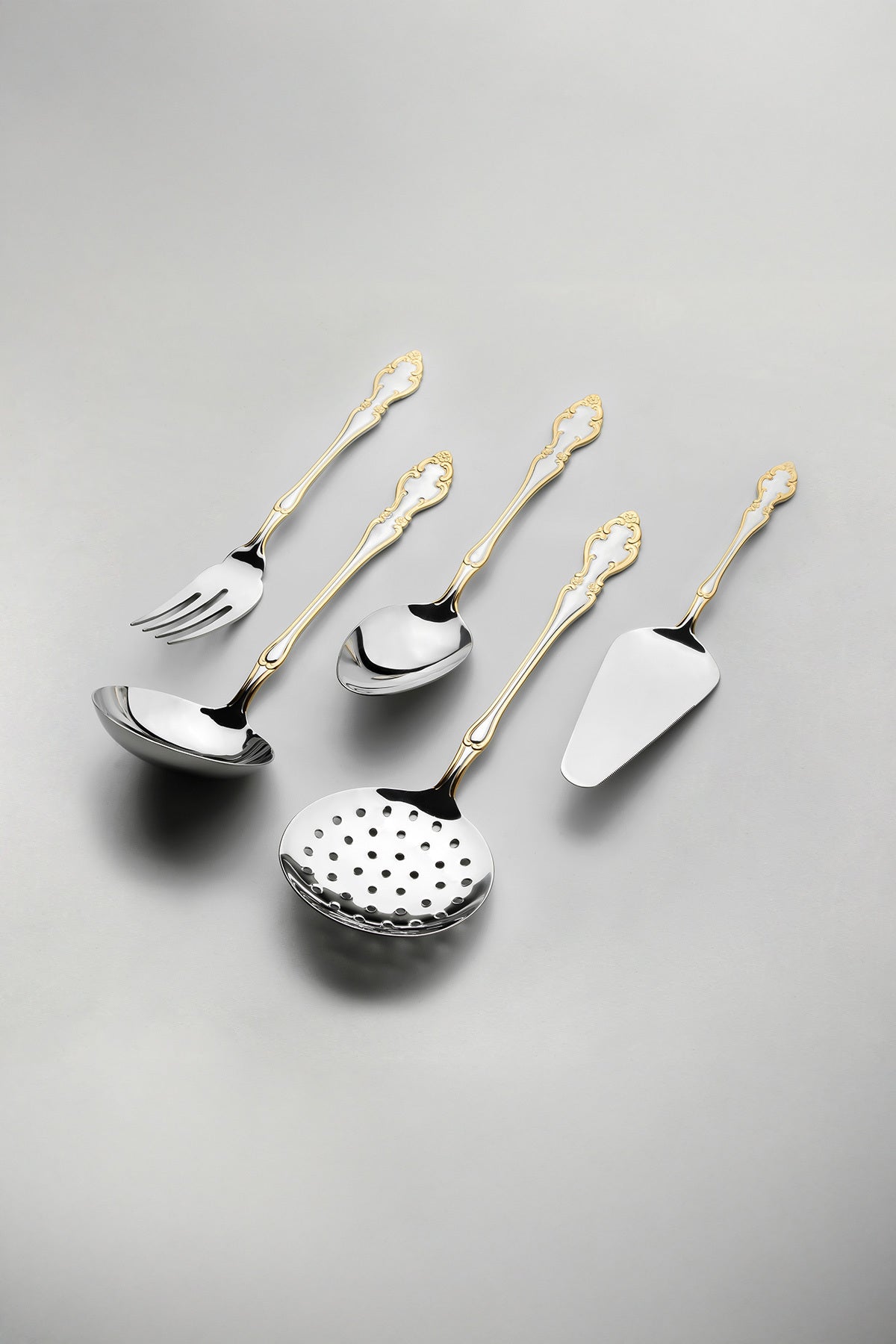 Adriana Gold Plain 12 Person 89 Piece Boxed Cutlery Set