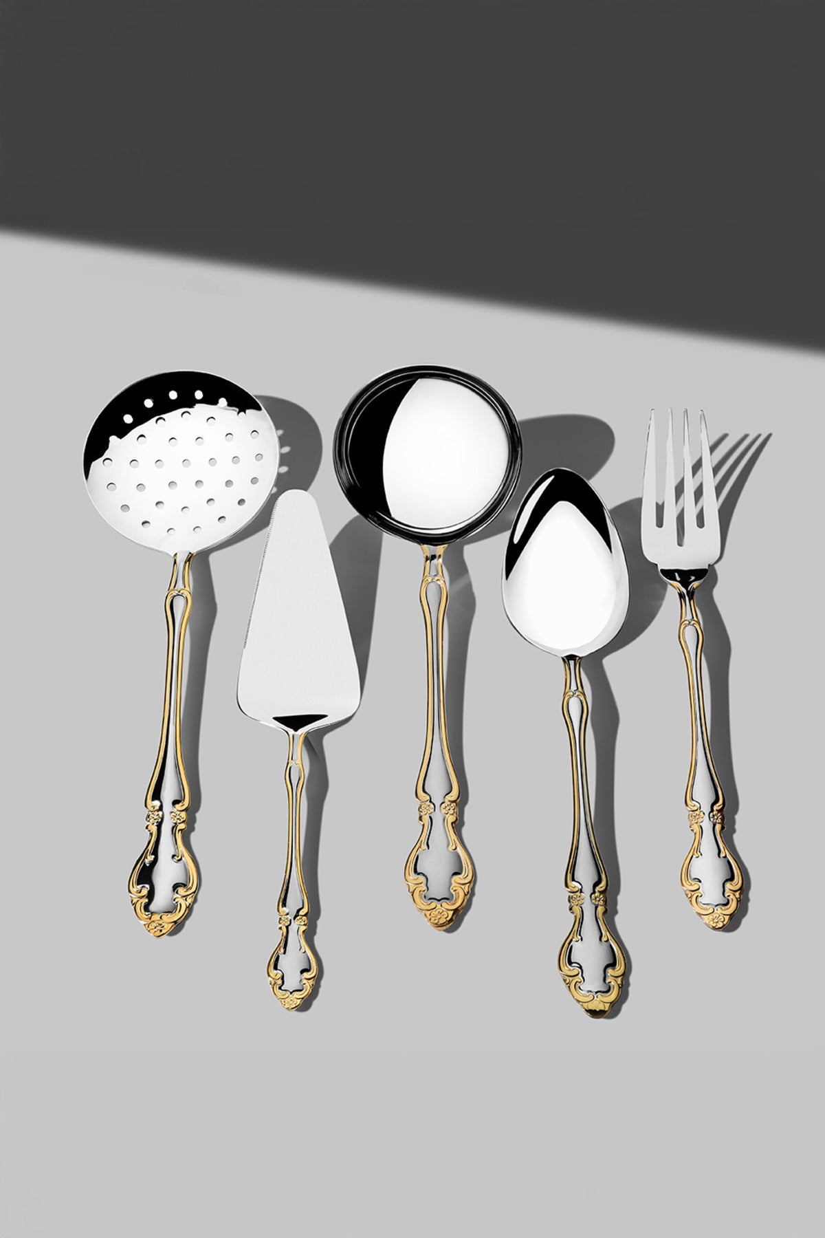 Adriana Gold Satin 12 Person 89 Piece Boxed Cutlery Set