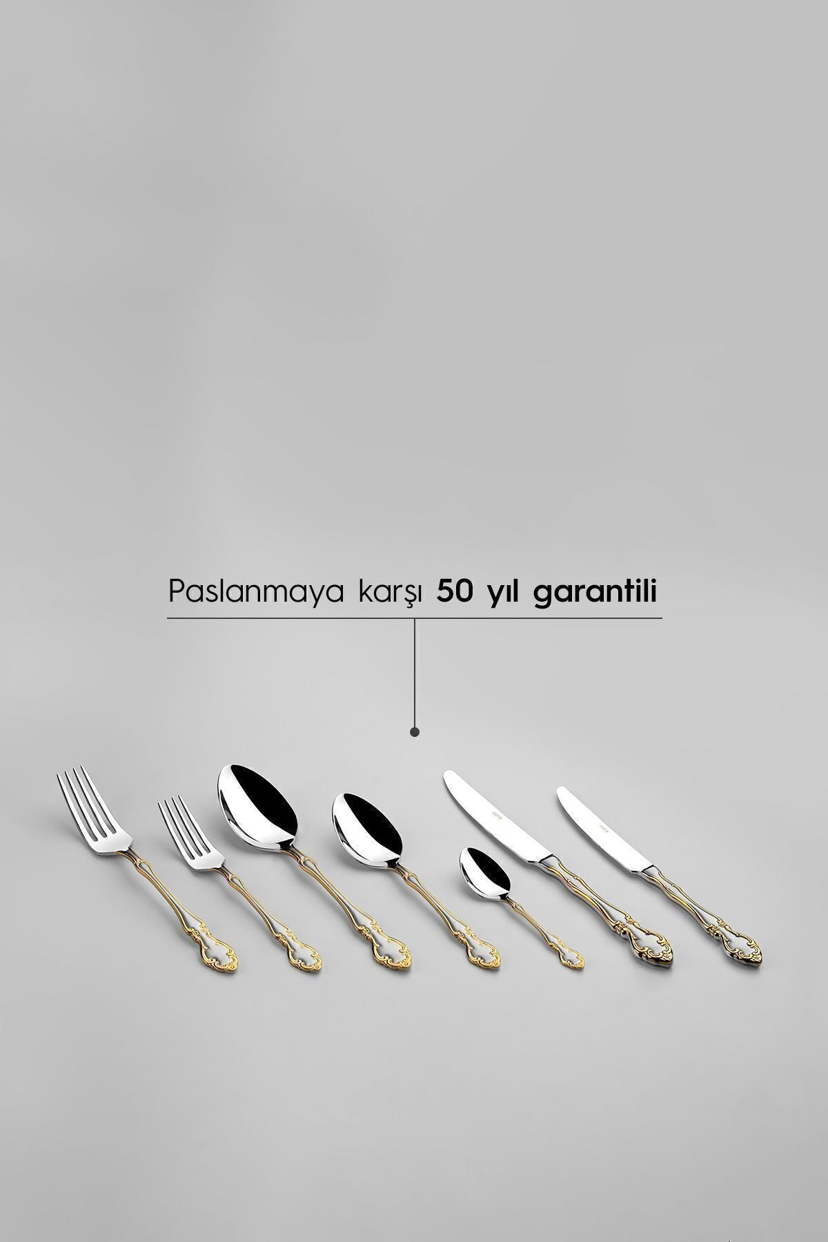 Adriana Gold Satin 12 Person 89 Piece Boxed Cutlery Set