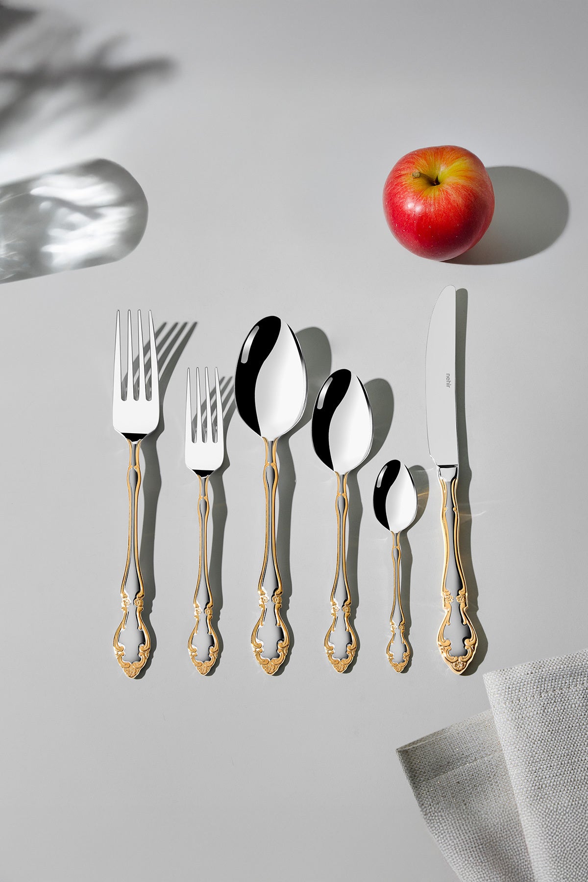 Adriana Gold Satin 36 Piece Boxed Cutlery Set for 6 People