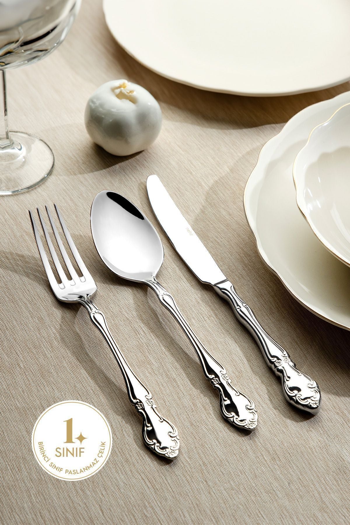 Adriana Sade 12 Kişilik 72 Parça Kutulu Çatal Kaşık Bıçak Takımı