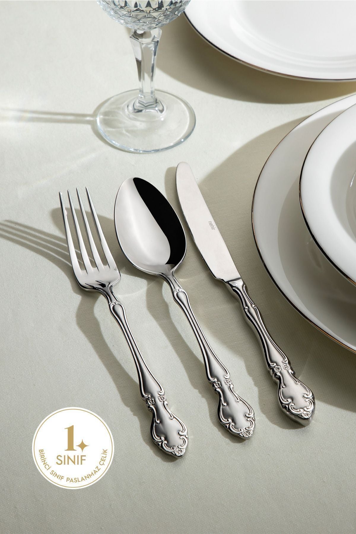 Adriana Saten 12 Kişilik 89 Parça Kutulu Çatal Kaşık Bıçak Takımı