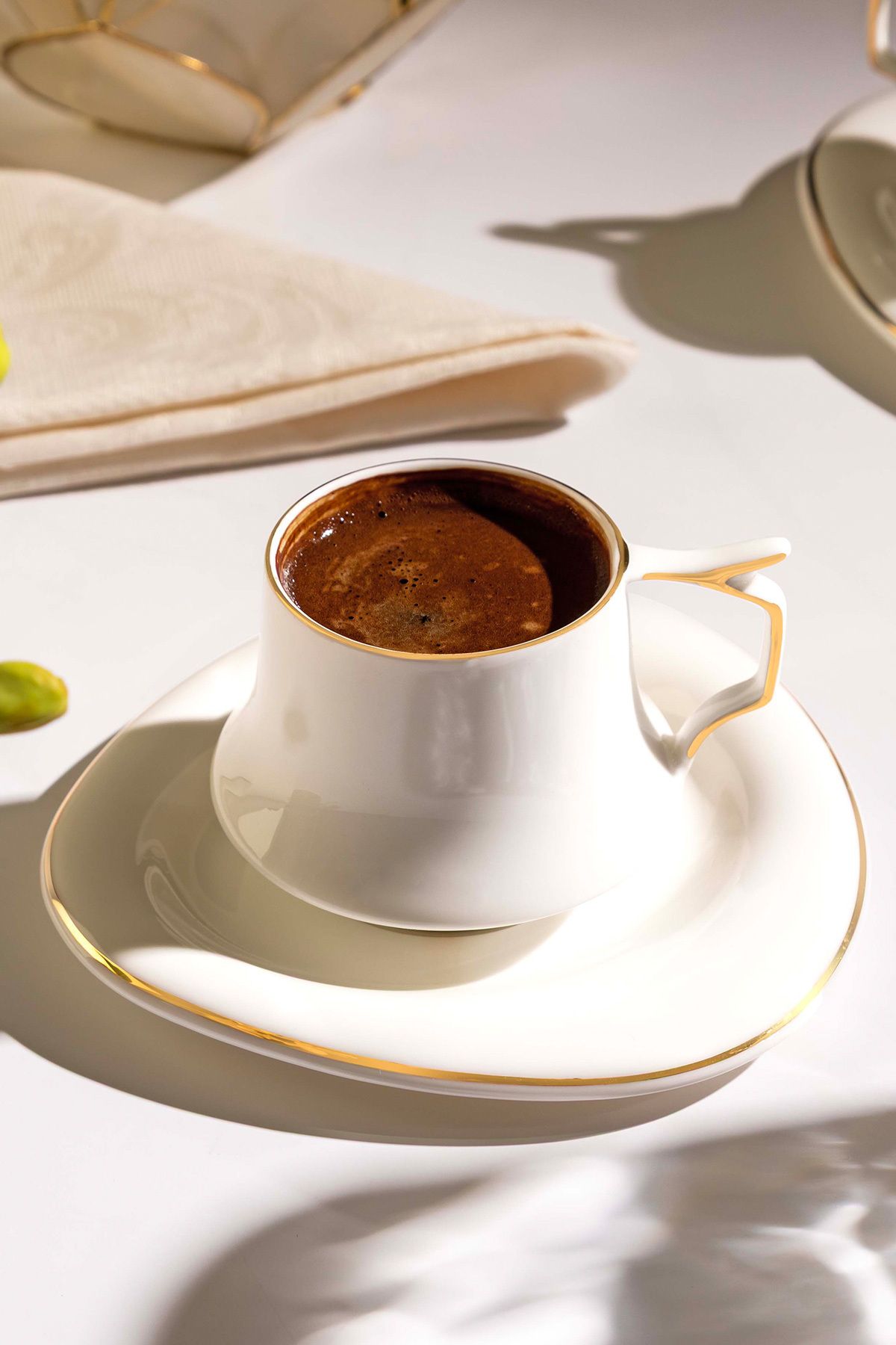 Angela 12-Piece Porcelain Coffee Cup Set for 6 People