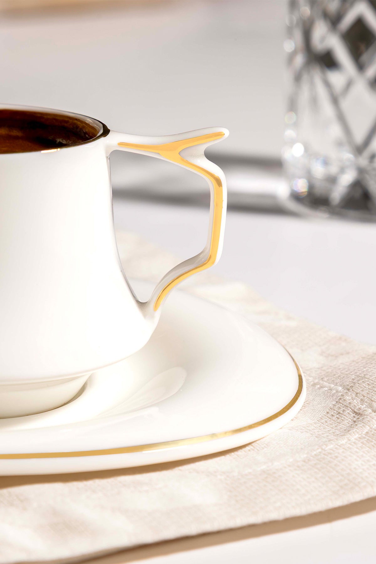 Angela 12-Piece Porcelain Coffee Cup Set for 6 People