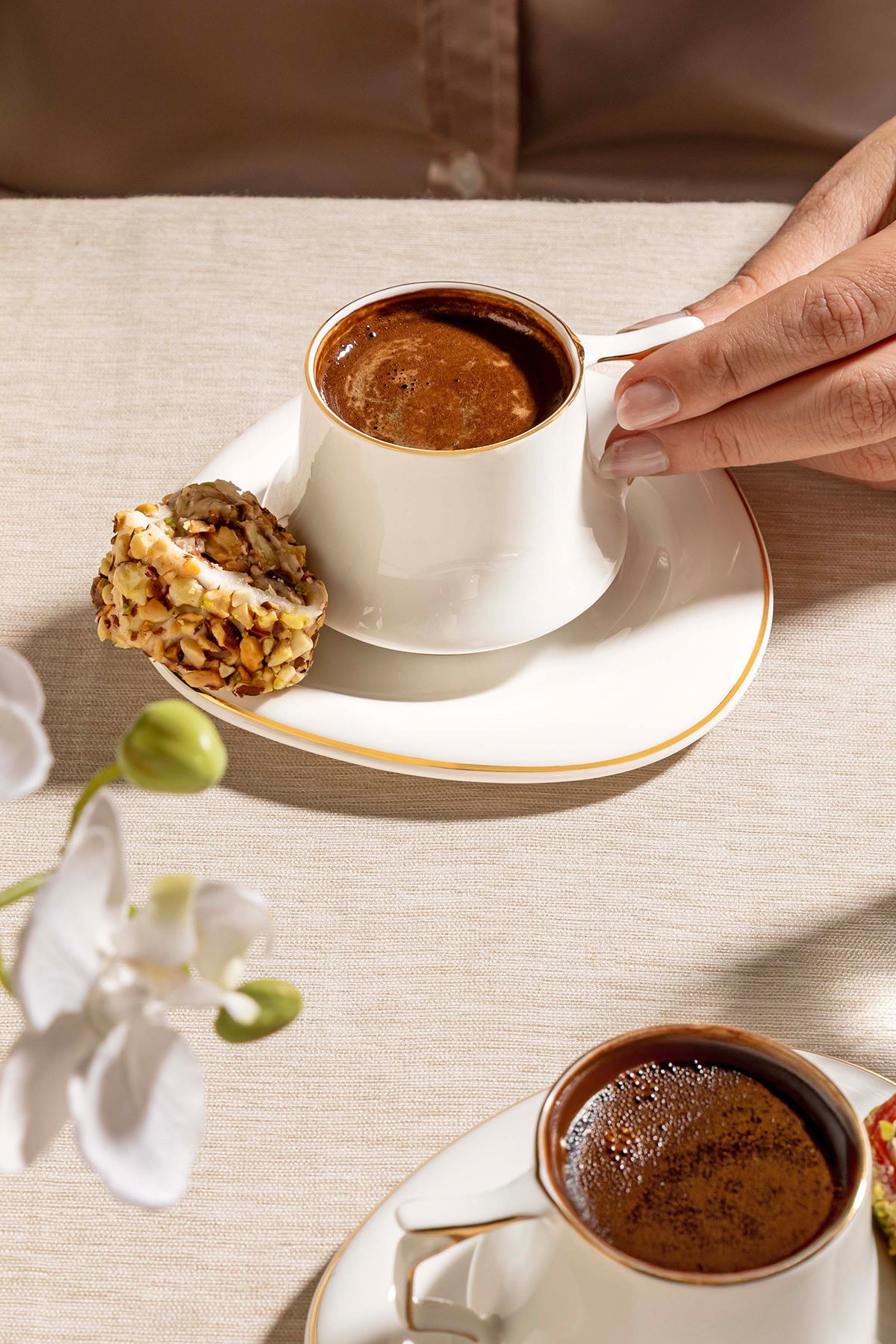 Angela 6 Kişilik 12 Parça Porselen Kahve Fincan Takımı