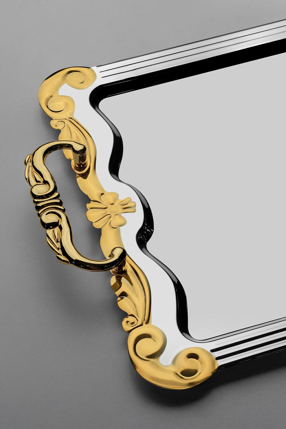 Babil Altın Sade Çelik Çay Tepsi