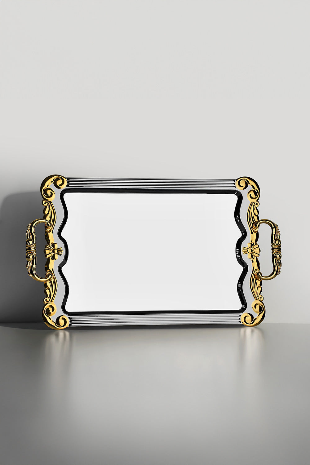 Babil Gold Satin Steel Tea Tray