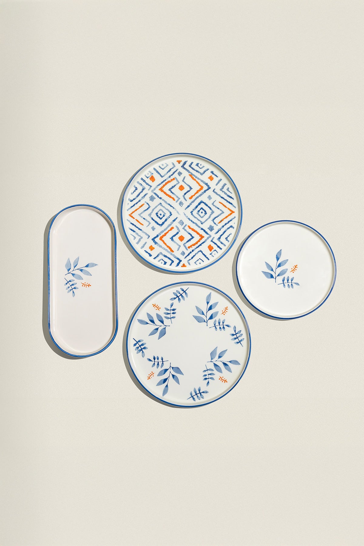 Blue Orange 6 Kişilik 13 Parça Seramik Kahvaltı Takımı