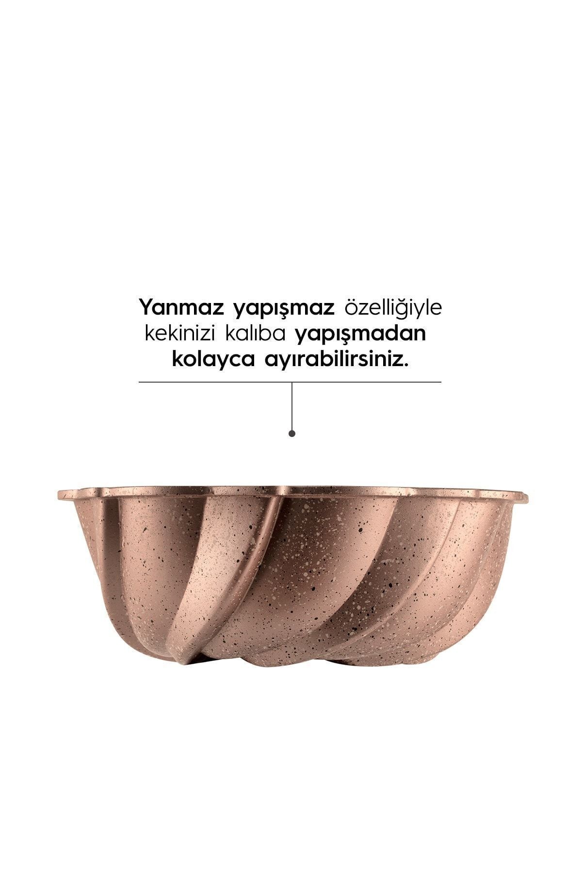 Buket Rose Gold Döküm Kek Kalıbı 24 Cm