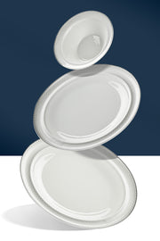 Camelia Platinum Gilded 28-Piece Porcelain Dinner Set