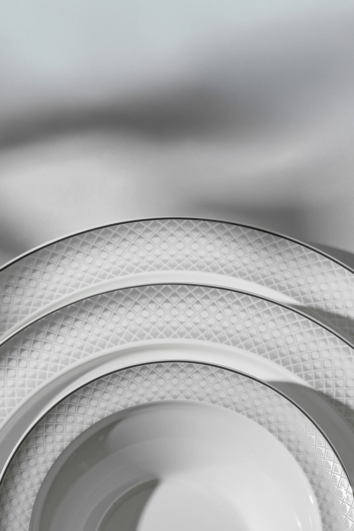 Camelia Platinum Gilded 28-Piece Porcelain Dinner Set