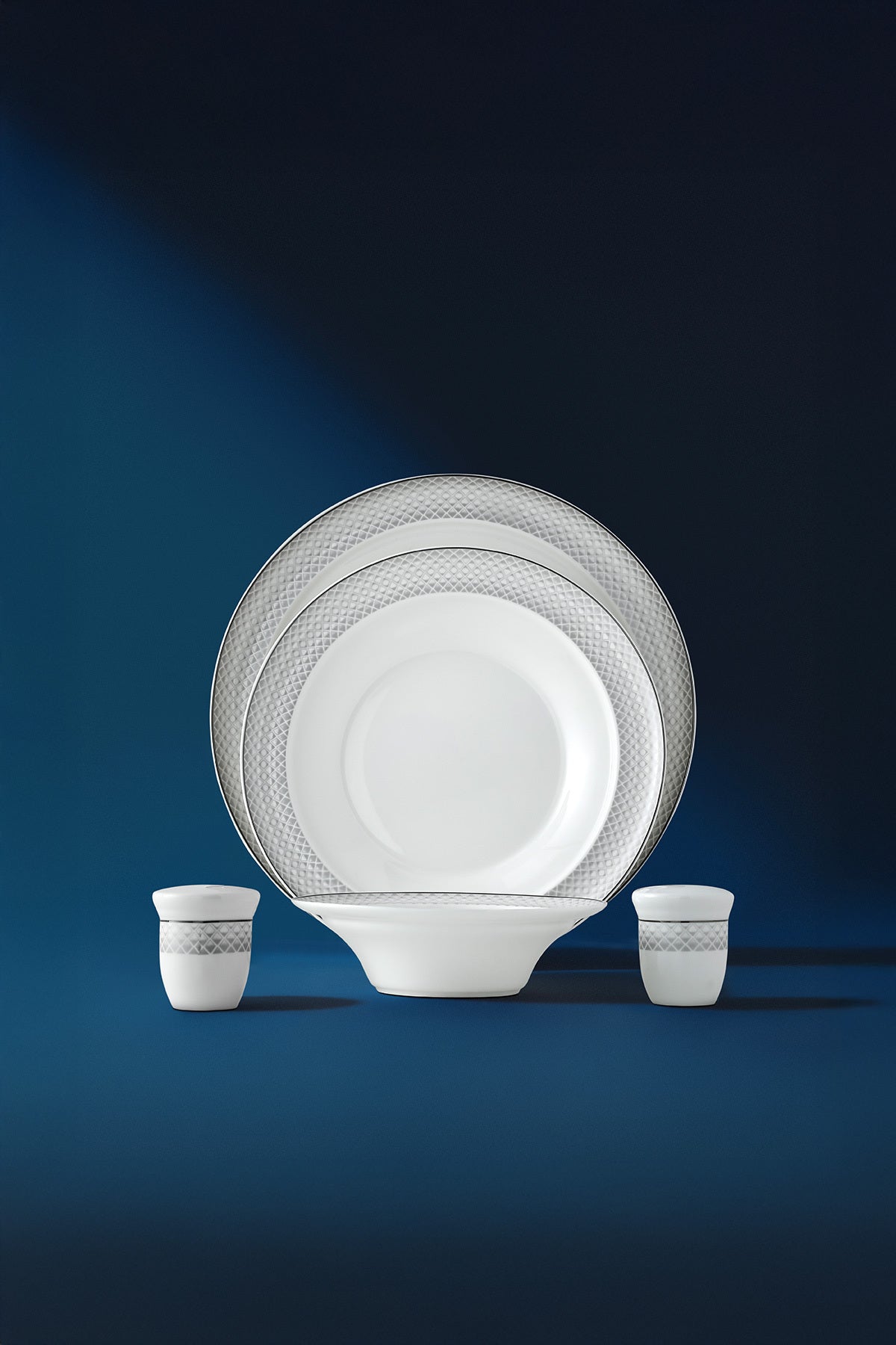 Camelia Platinum Gilded 28-Piece Porcelain Dinner Set