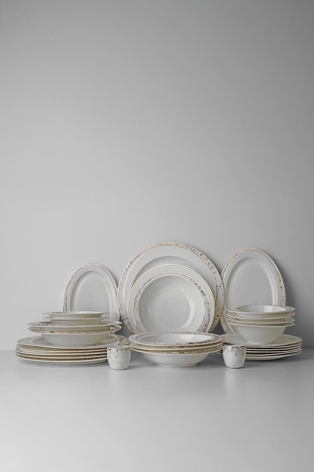 Carla Gold Yaldızlı 28 Parça Porselen Yemek Takımı