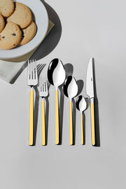 Dalyan Gold Plain 72 Piece Cutlery Set for 12 People