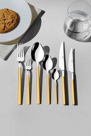 Dalyan Altın Saten 12 Kişilik 84 Parça Deri Kutulu Çatal Kaşık Bıçak Takımı