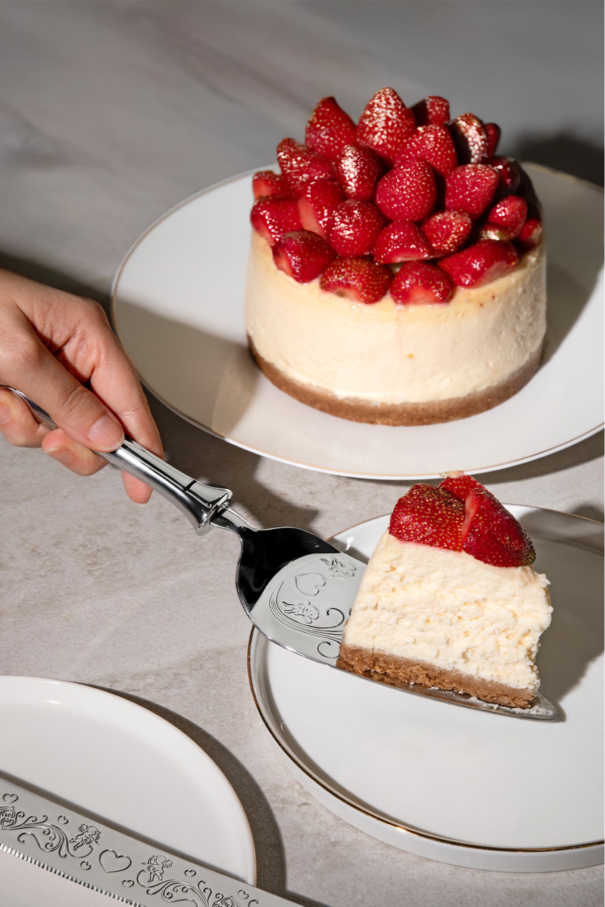 Defne Sade 2 Parça Paslanmaz Çelik Kek Servis Seti