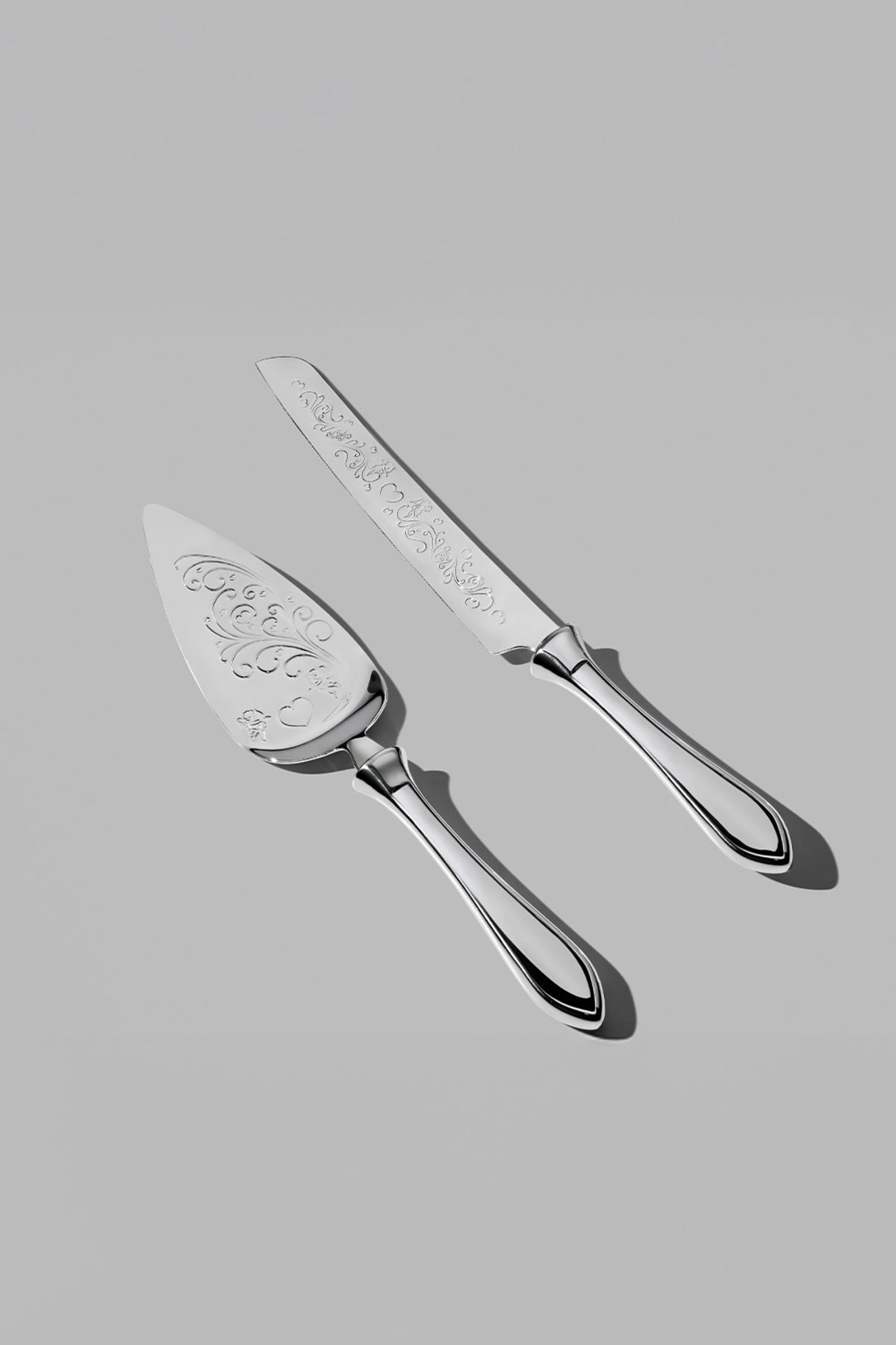 Defne Sade 2 Parça Paslanmaz Çelik Kek Servis Seti