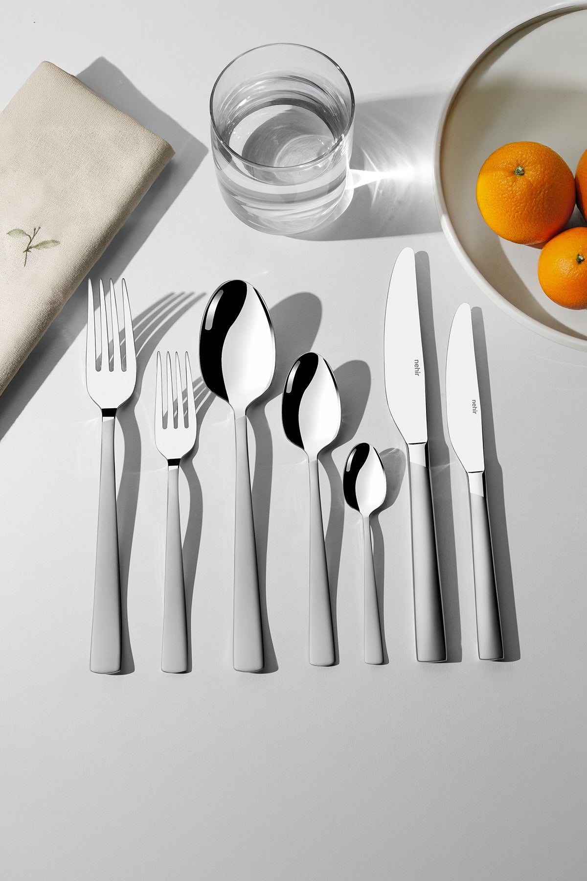 Deniz Satin 12 Person 89 Piece Cutlery Set with Leather Box