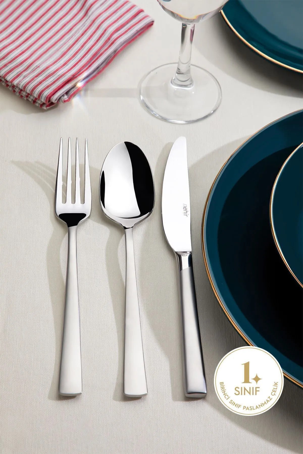 Deniz Saten 12 Kişilik 89 Parça Kutulu Çatal Kaşık Bıçak Takımı