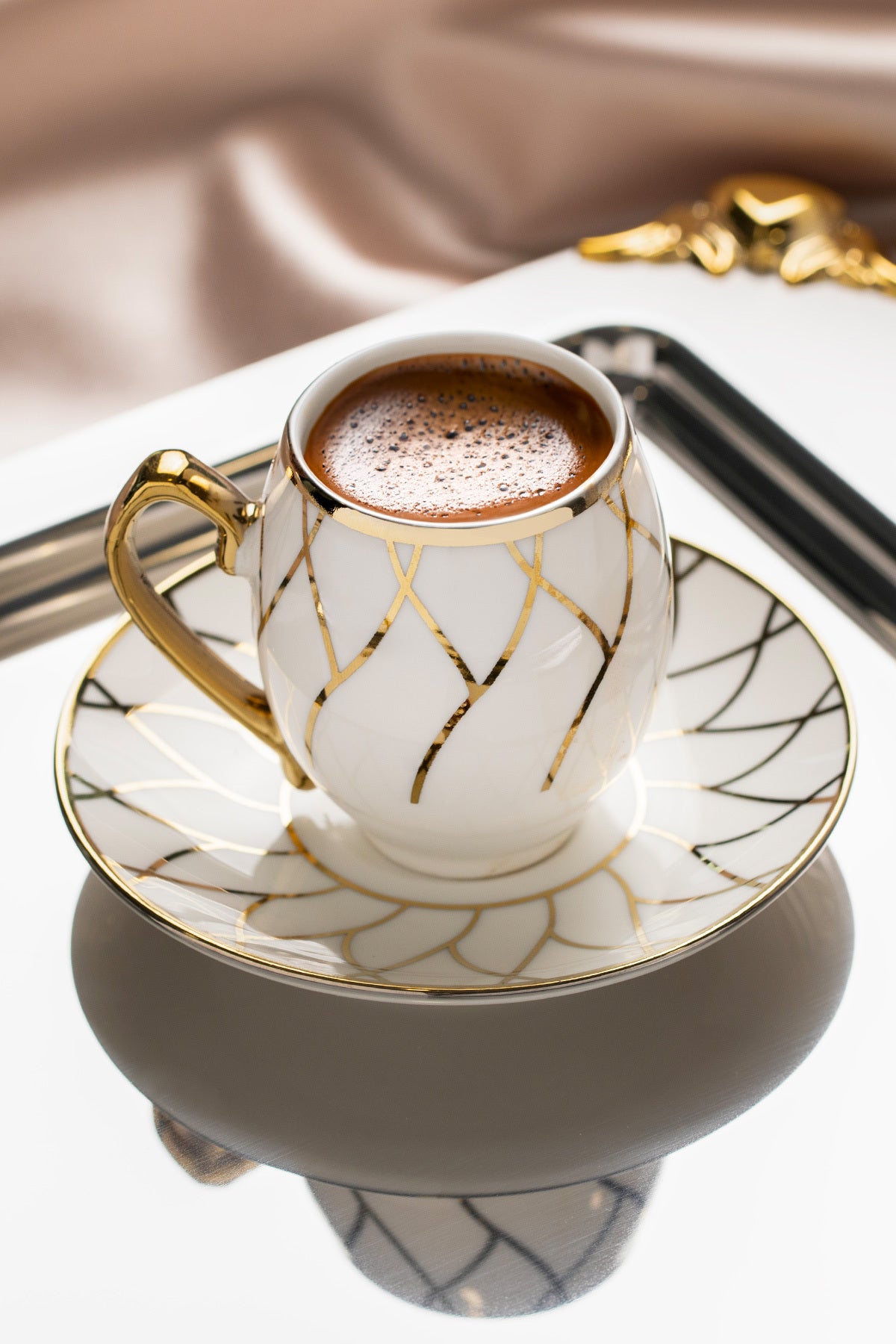 Dora 6 Kişilik 12 Parça Porselen Kahve Fincan Takımı