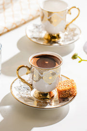 Ece 6 Kişilik 12 Parça Porselen Kahve Fincan Takımı