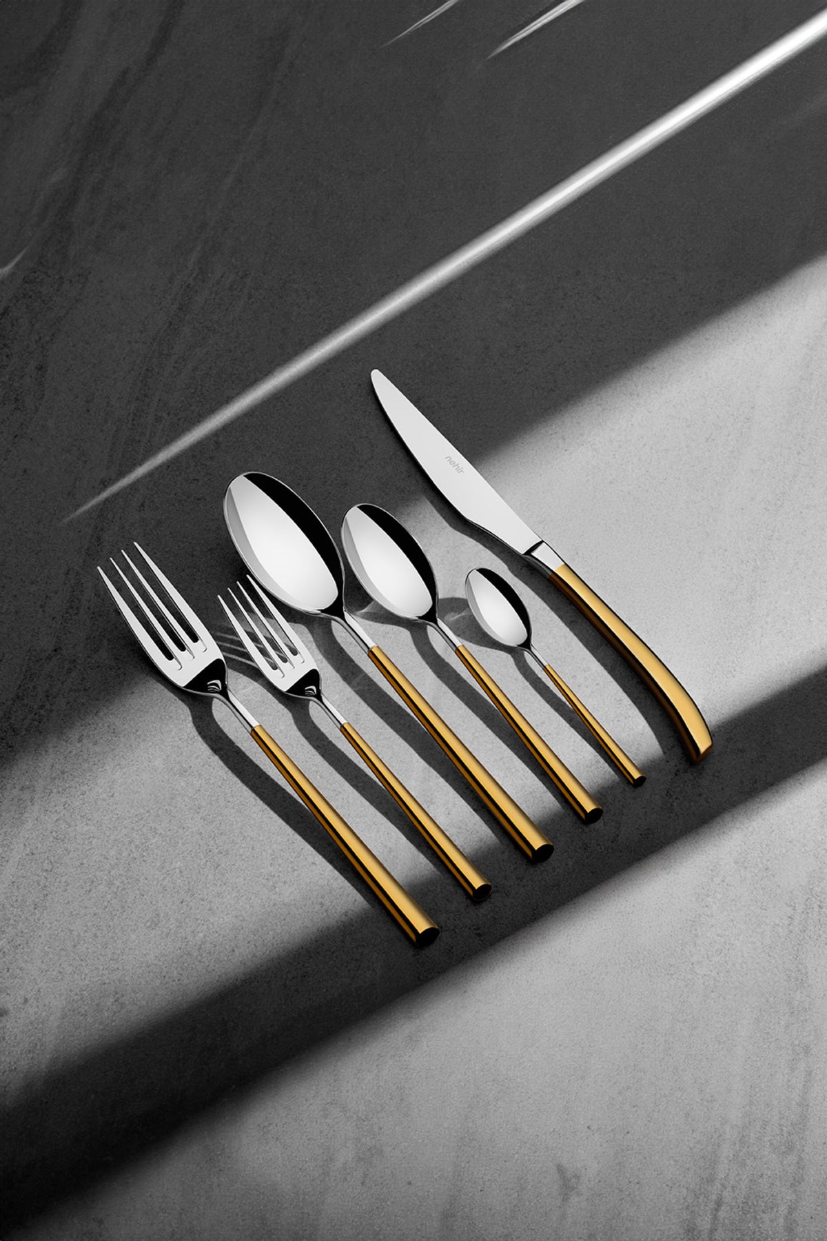 Elegance Gold Satin 36 Piece Boxed Cutlery Set for 6 People
