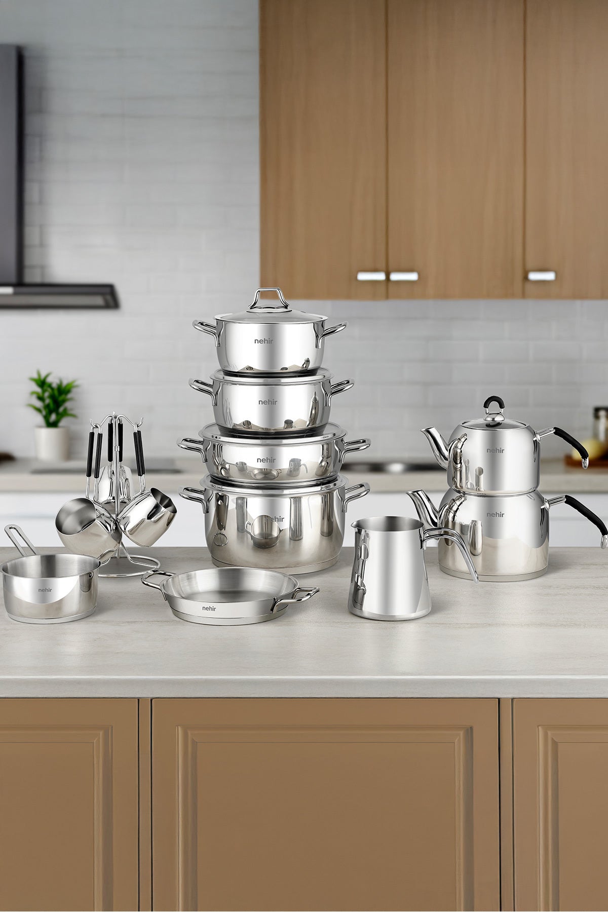 Elegant 19 Piece Stainless Steel Dowry Set