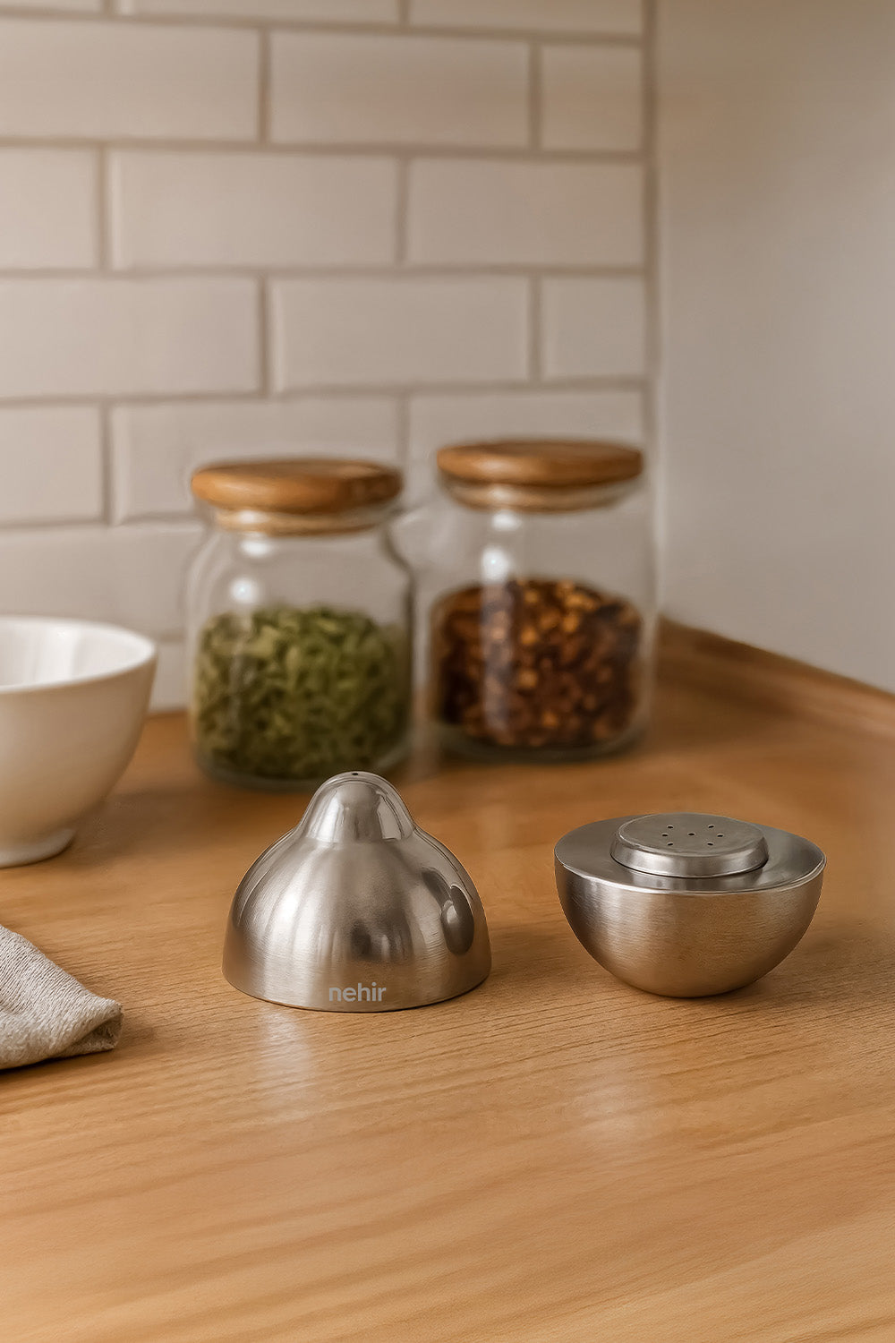 Elvis 2'li Paslanmaz Çelik Tuzluk ve Biberlik Seti