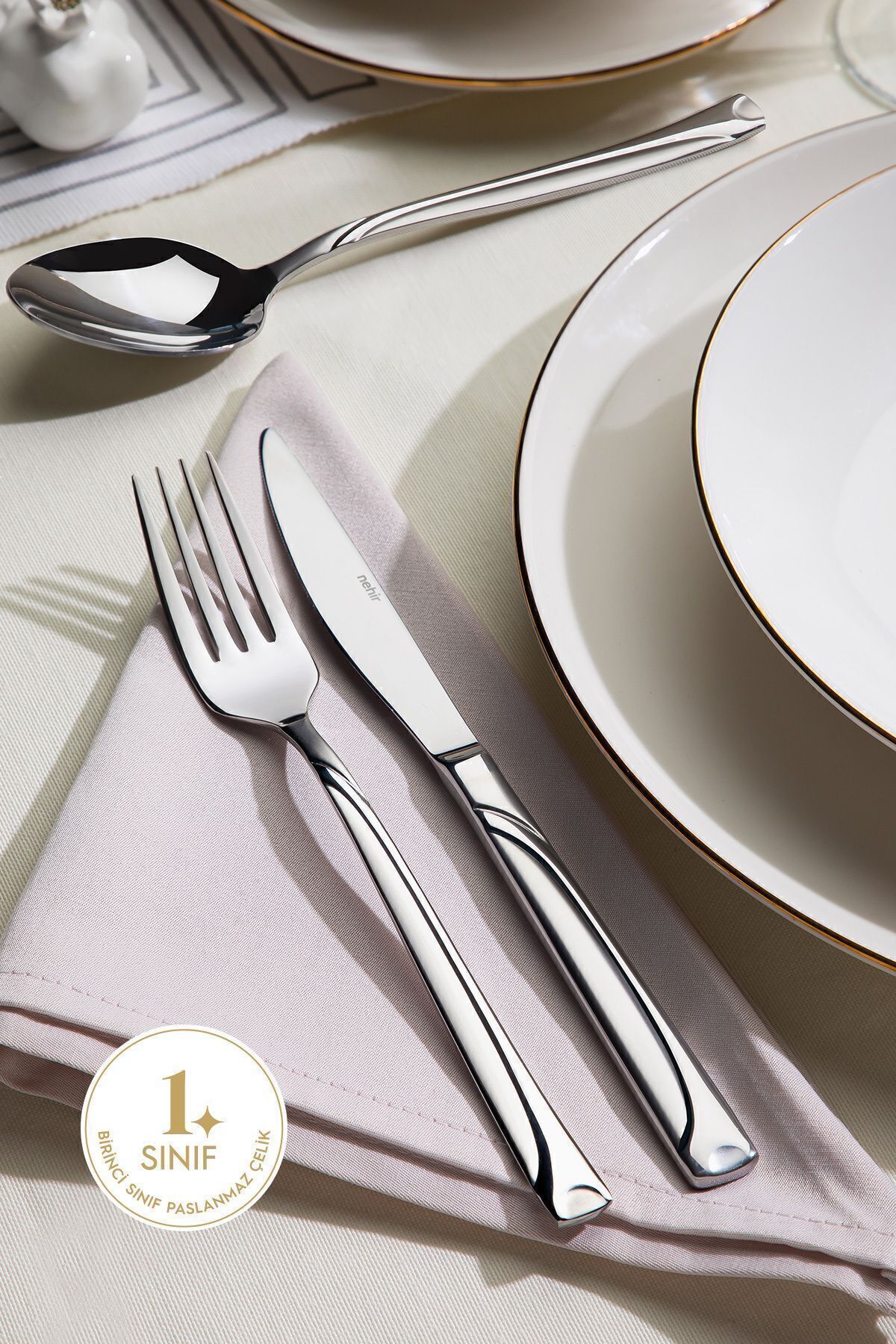 Fiesta Saten 12 Kişilik 84 Parça Deri Kutulu Çatal Kaşık Bıçak Takımı