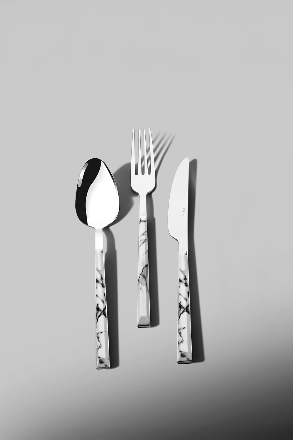 Flora White 6-Person Patterned 18-Piece Boxed Cutlery Set