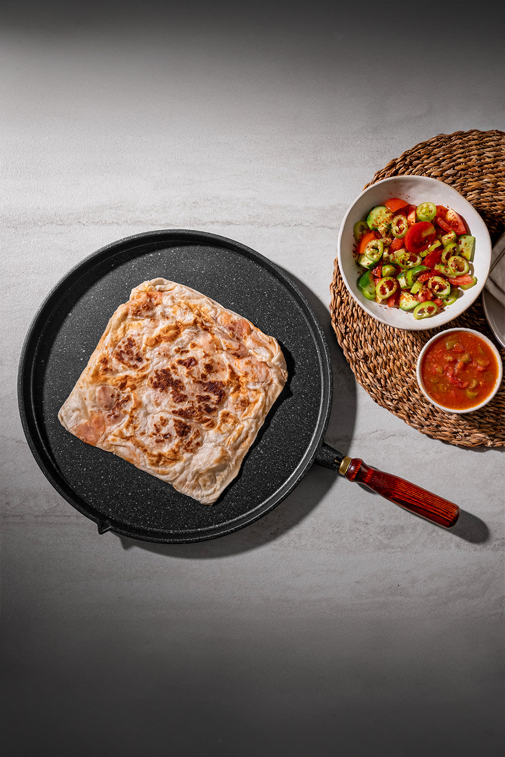 Flower Cast Aluminum Pancake Pan 36 cm