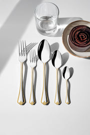 Fulya Gold Plain 36 Piece Boxed Cutlery Set for 6 People