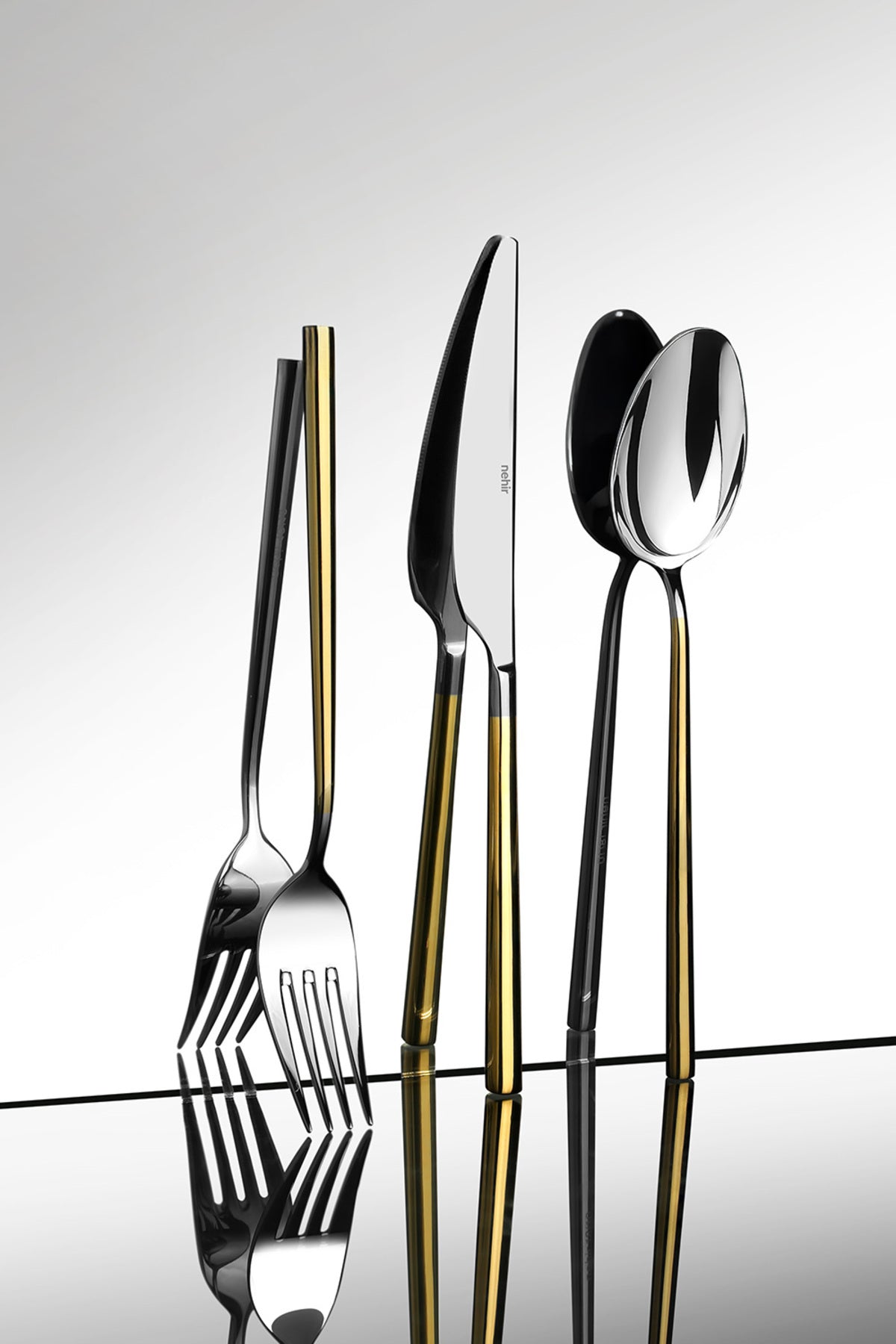 Gloria Altın Sade 12 Kişilik 84 Parça Kutulu Çatal Kaşık Bıçak Takımı