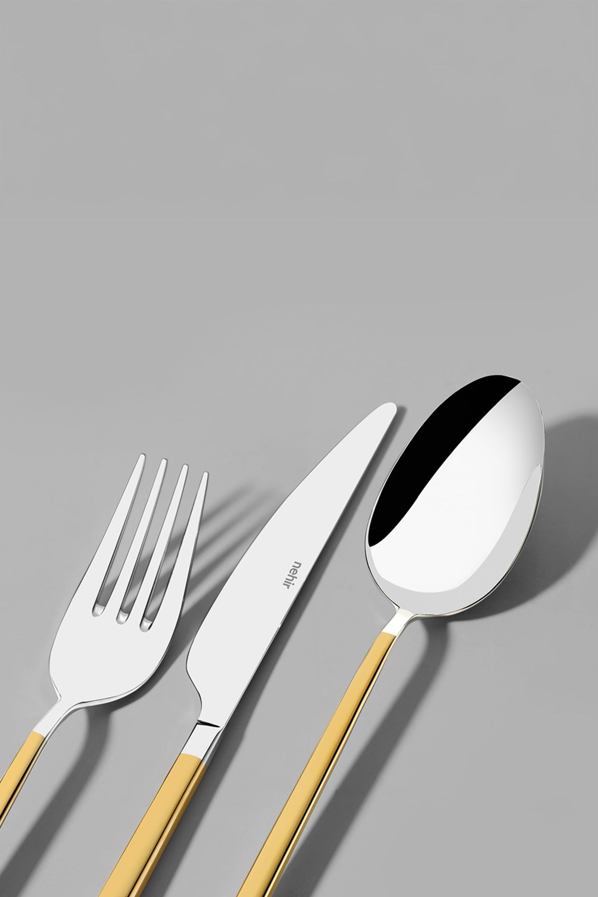 Gloria Altın Sade 12 Kişilik 84 Parça Kutulu Çatal Kaşık Bıçak Takımı