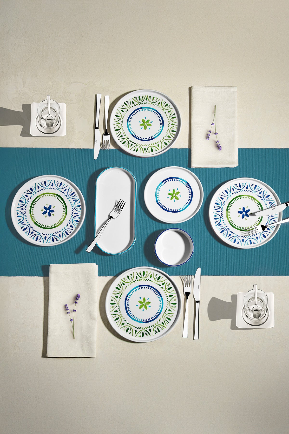 Karma Blue 6 Kişilik 13 Parça Seramik Kahvaltı Takımı