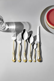 Lalezar Gold Plain 12 Person 72 Piece Boxed Cutlery Set