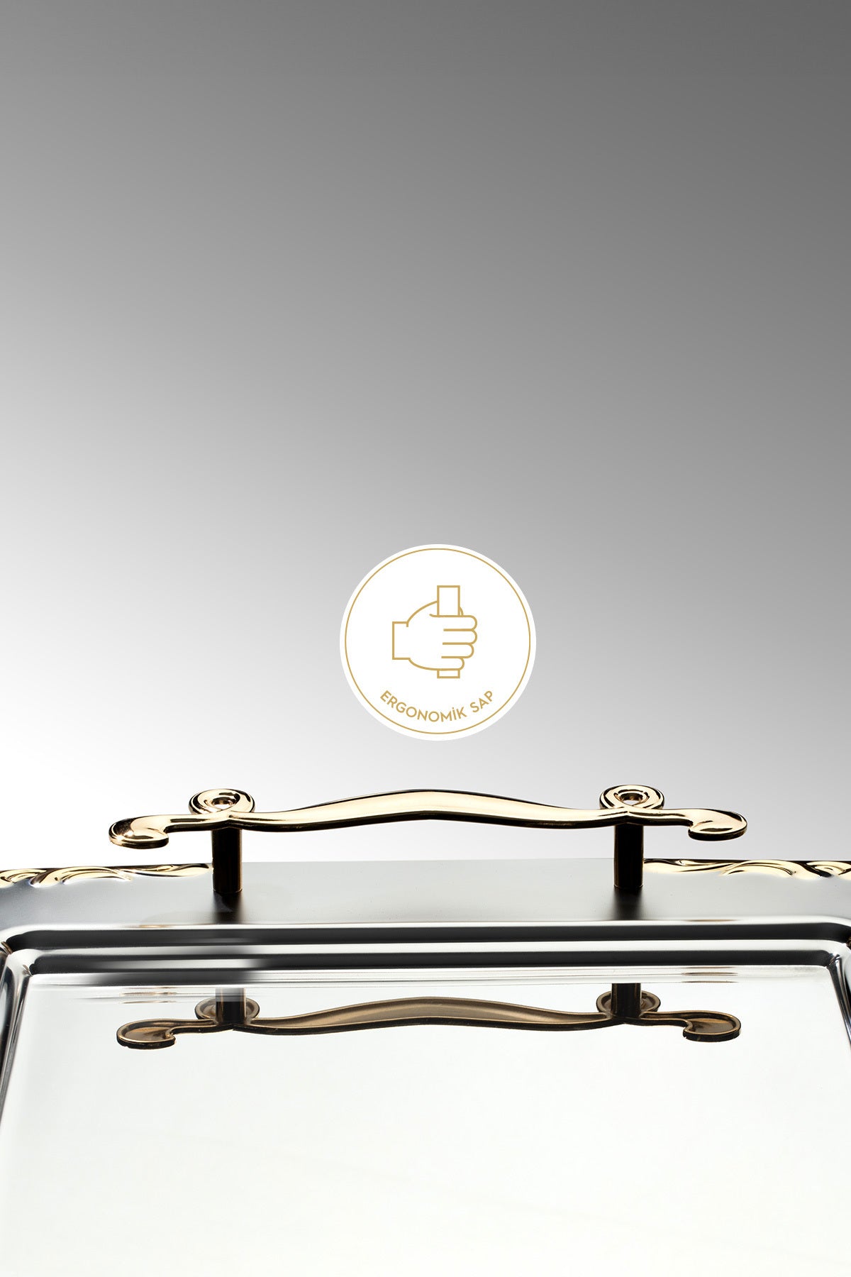 Lalezar Gold Plain Steel Tea Tray