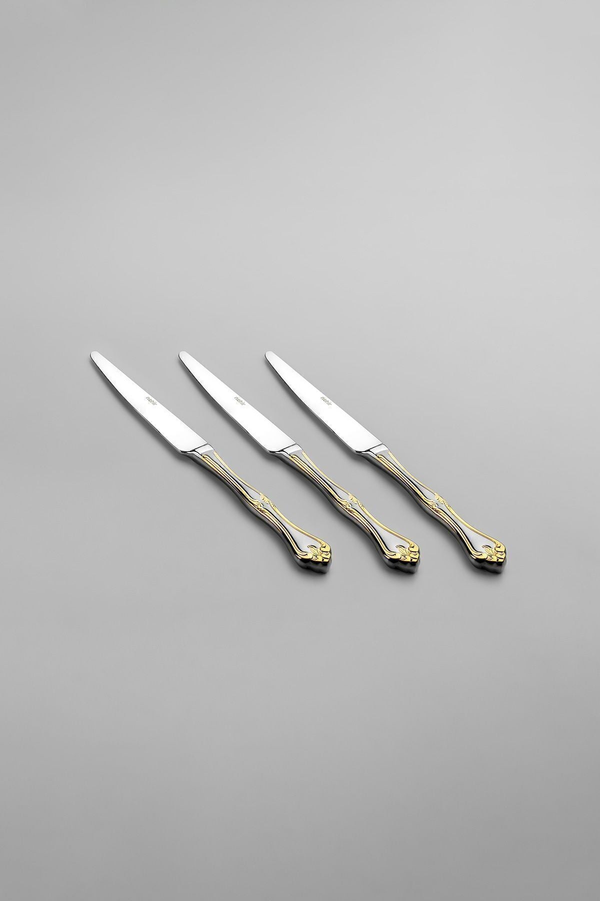 Lalezar Gold Satin 36 Piece Boxed Cutlery Set for 6 People