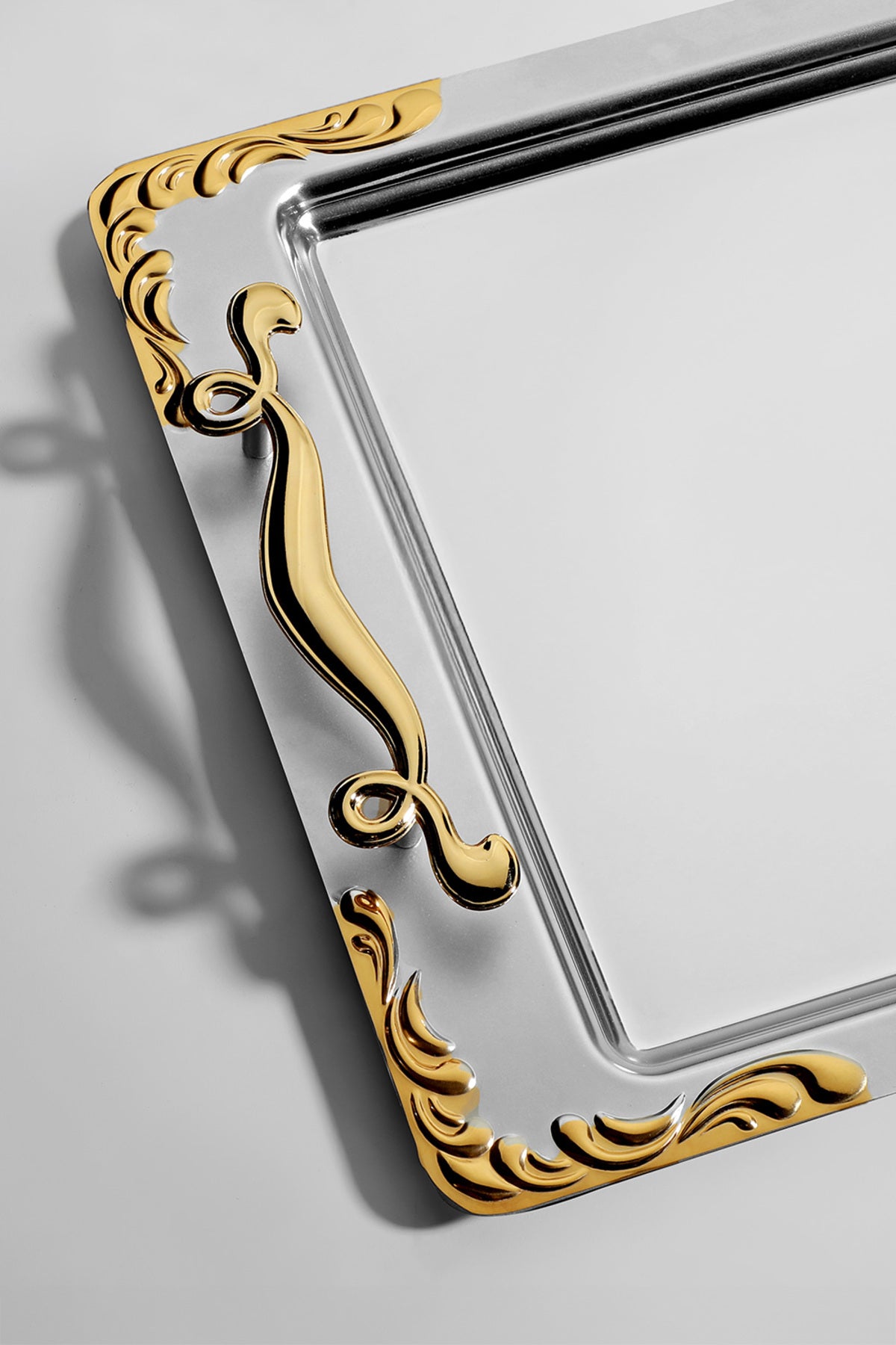 Lalezar Altın Saten Çelik Kahve Tepsi