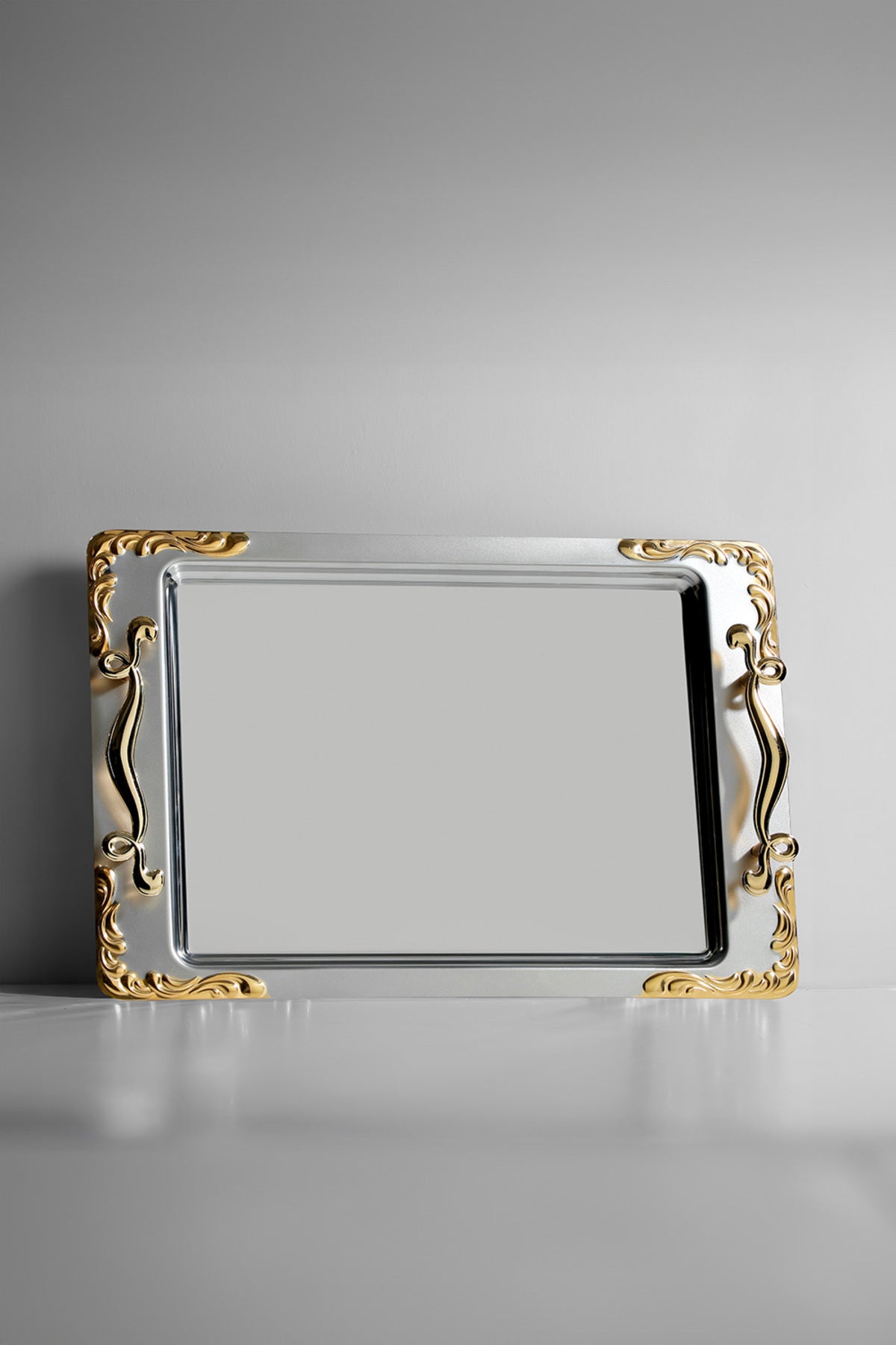 Lalezar Gold Satin Steel Coffee Tray