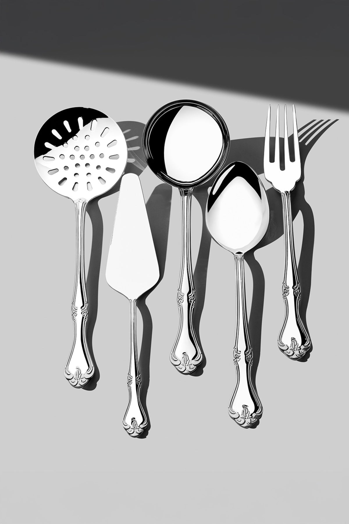 Lalezar Plain 6 Piece Stainless Steel Serving Set