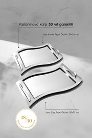 Lara 2-Piece Satin Steel Tray Set