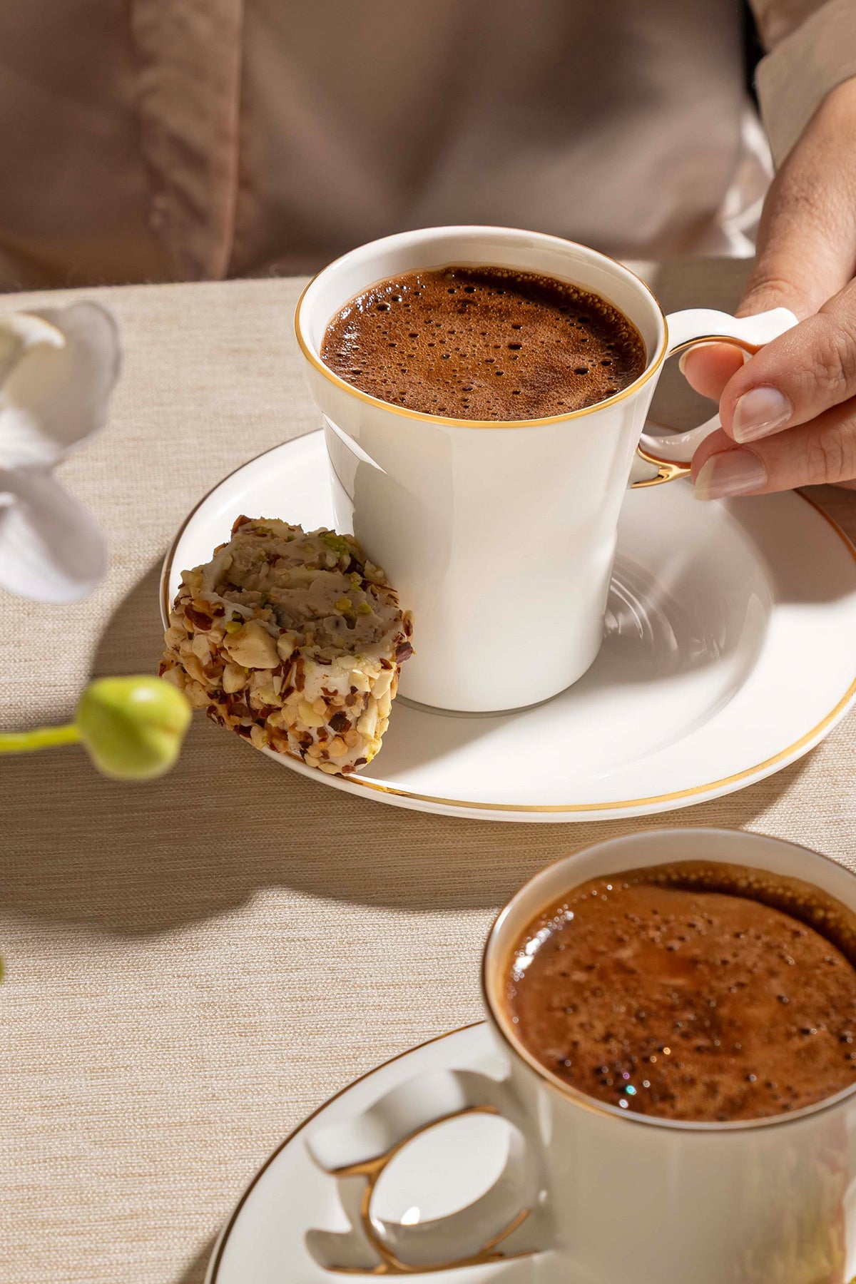 Laura 12-Piece Porcelain Coffee Cup Set for 6 People