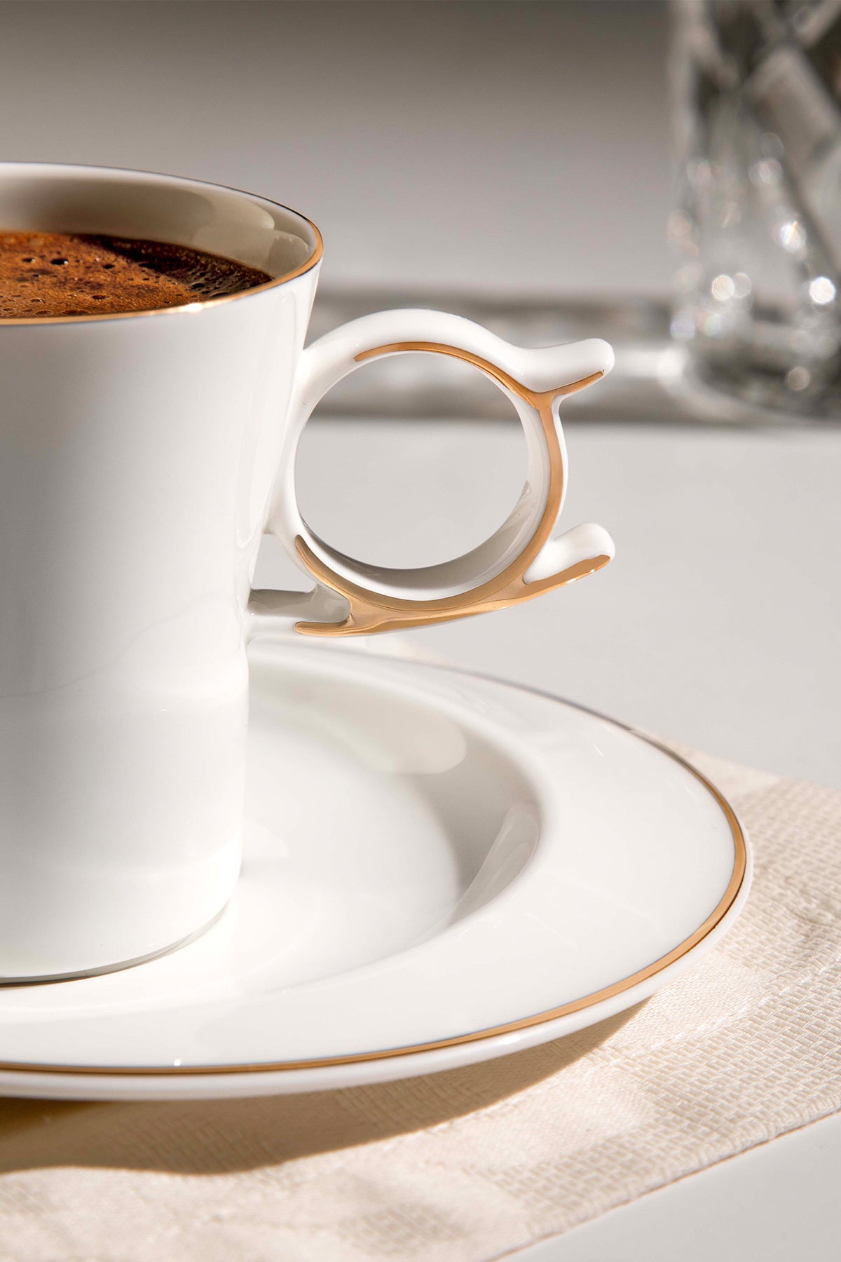 Laura 12-Piece Porcelain Coffee Cup Set for 6 People