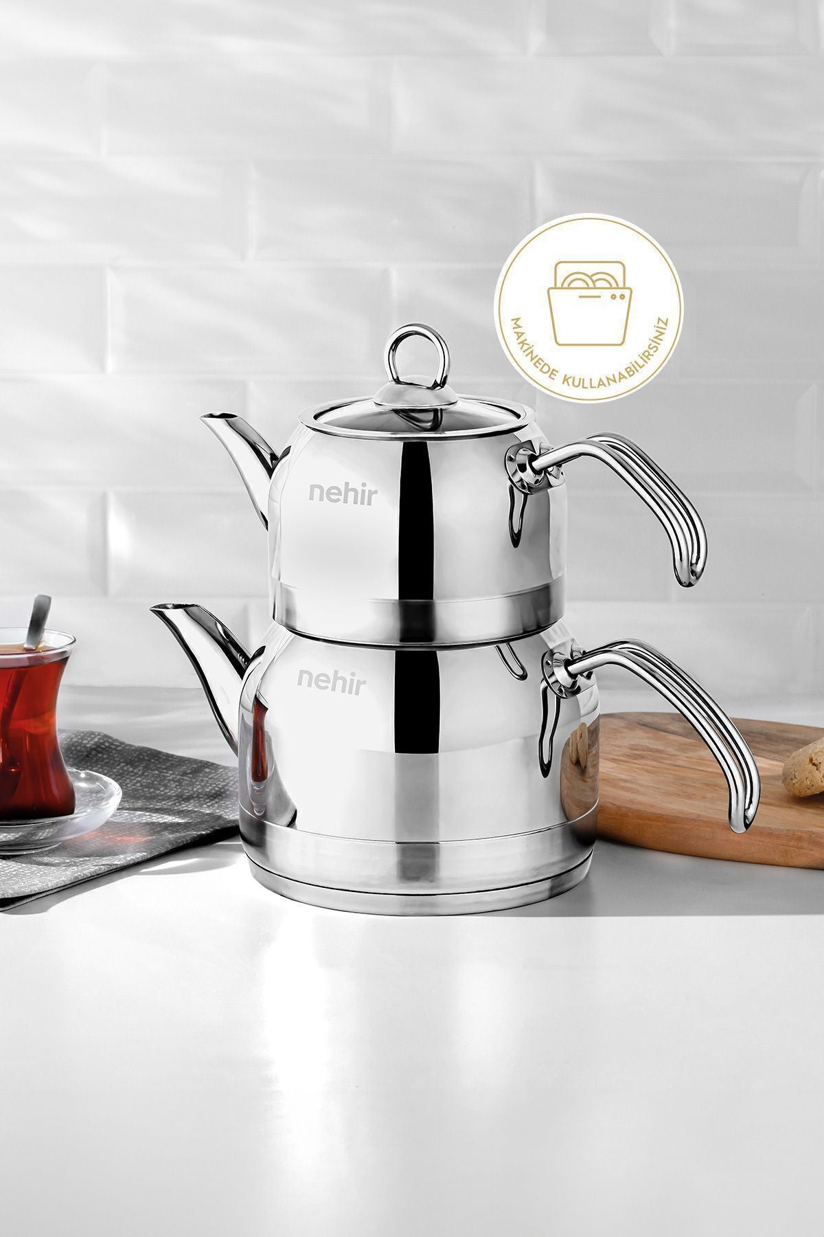 Lotus Midi Orta Boy Paslanmaz Çelik 1.0-1.9 Lt. Çaydanlık Takımı