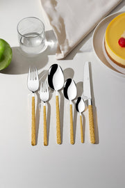 Lyon Altın Saten 12 Kişilik 72 Parça Kutulu Çatal Kaşık Bıçak Takımı