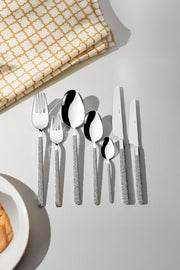 Lyon Satin 12 Person 84 Piece Cutlery Set with Leather Box