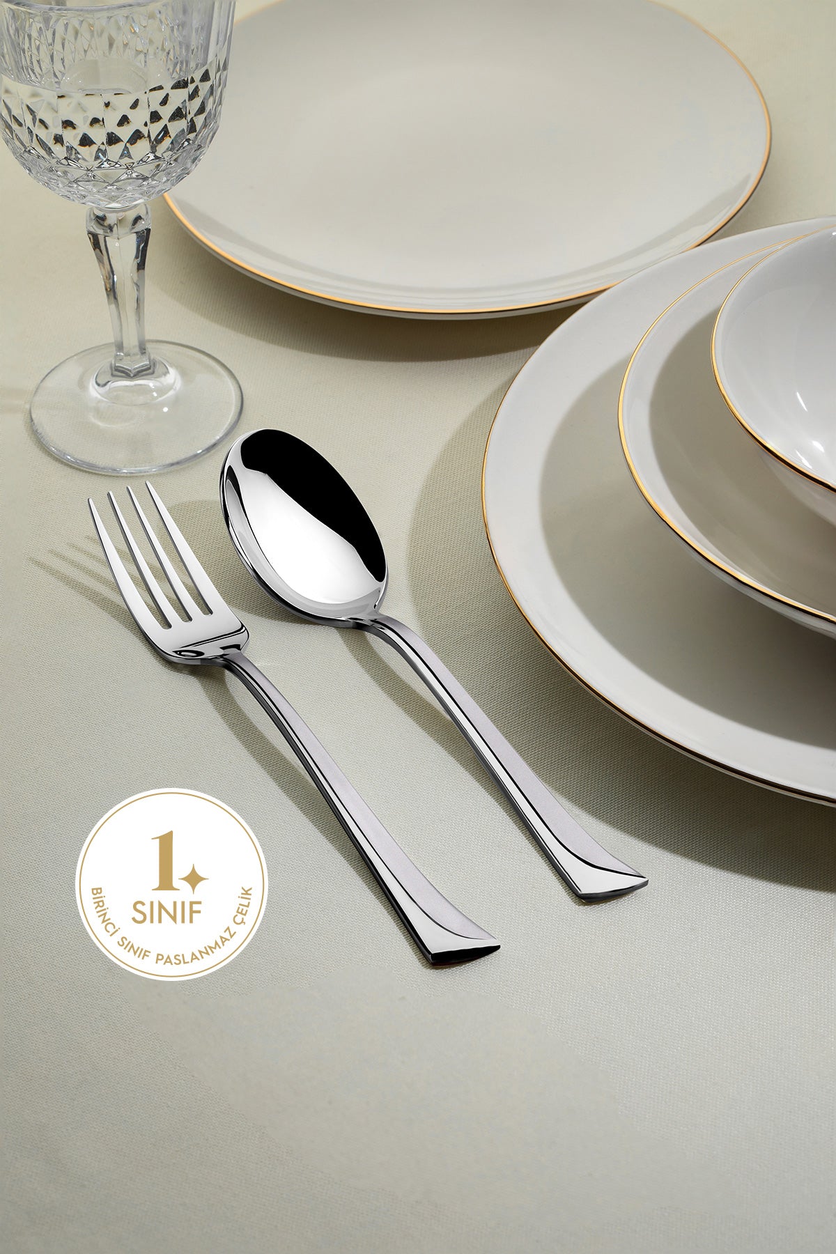 Maksi Saten 6 Kişilik 30 Parça Kutulu Çatal Kaşık Takımı